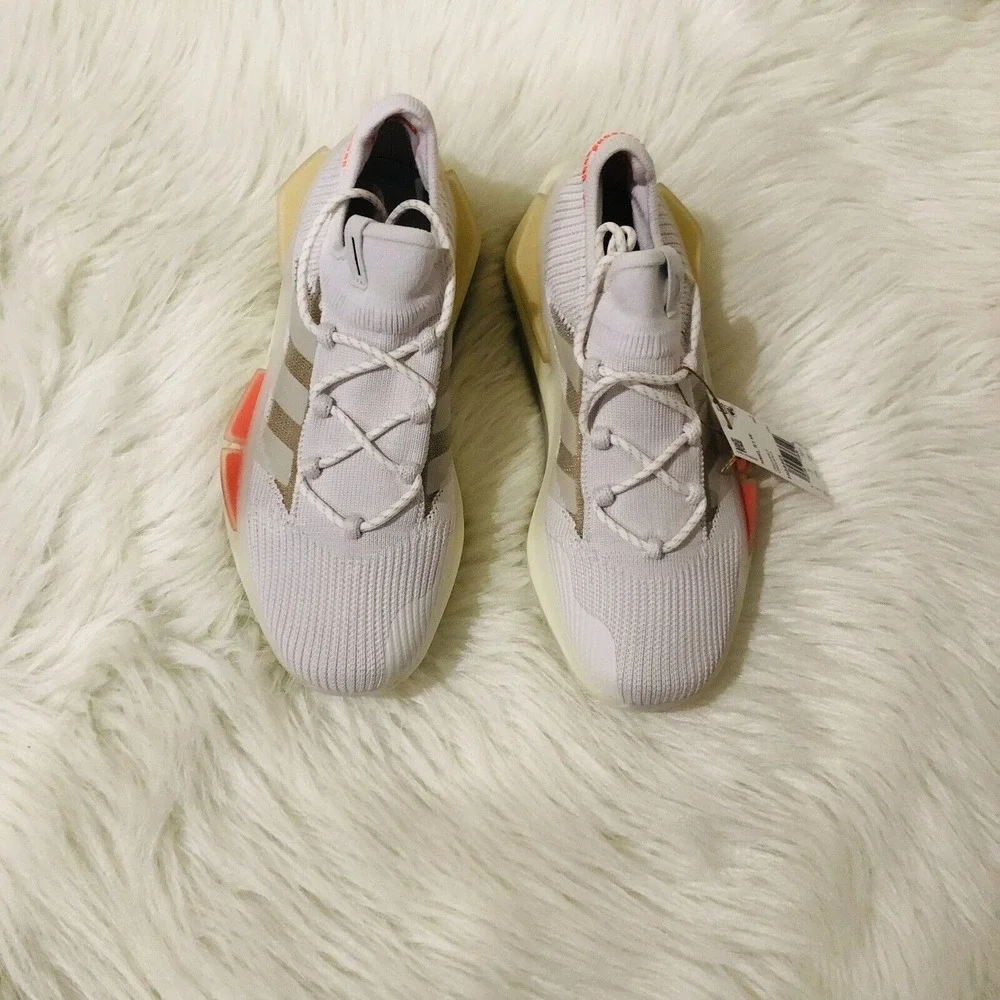 Adidas NMD_S1 W White‎ Orange Tan Primeknit Sneakers HQ4465 Womens 7.5 NEW